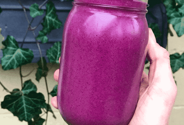 Creamy Blueberry Cauliflower Smoothie (aka The Purple Unicorn)