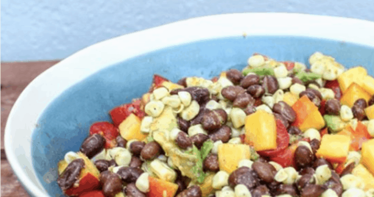 Summertime Corn (and so many other things) Salad – Peach Edition!
