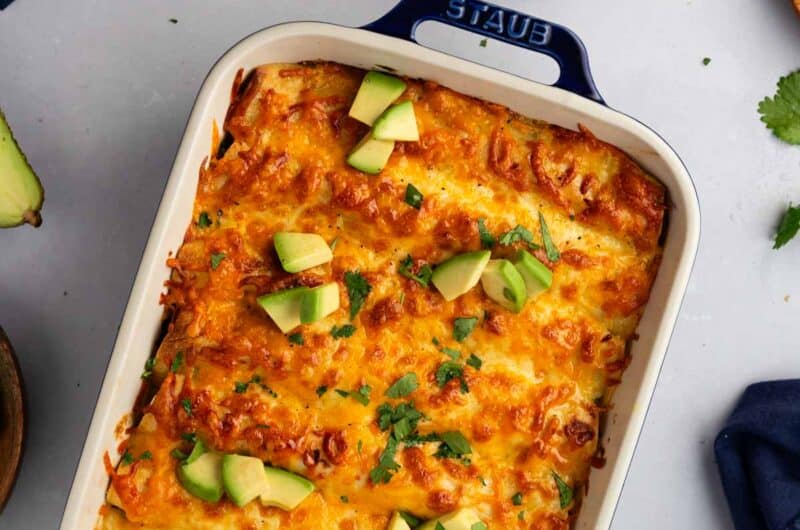 Creamy Chicken Enchiladas (to freeze some or feed a crowd)