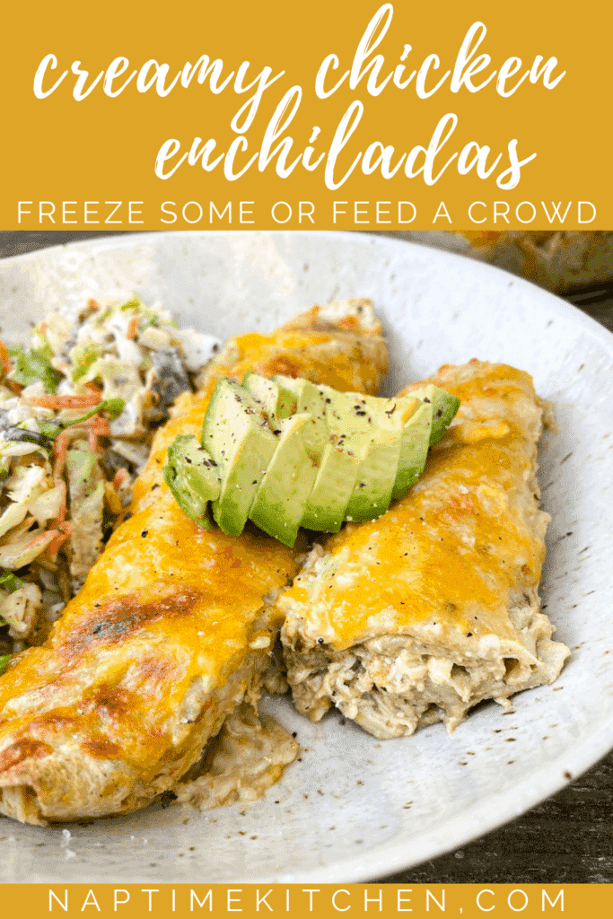 Creamy Chicken Enchiladas (to freeze some or feed a crowd) - Naptime ...